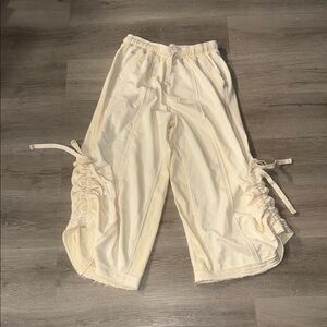 Women's Cream Drawstring Pants